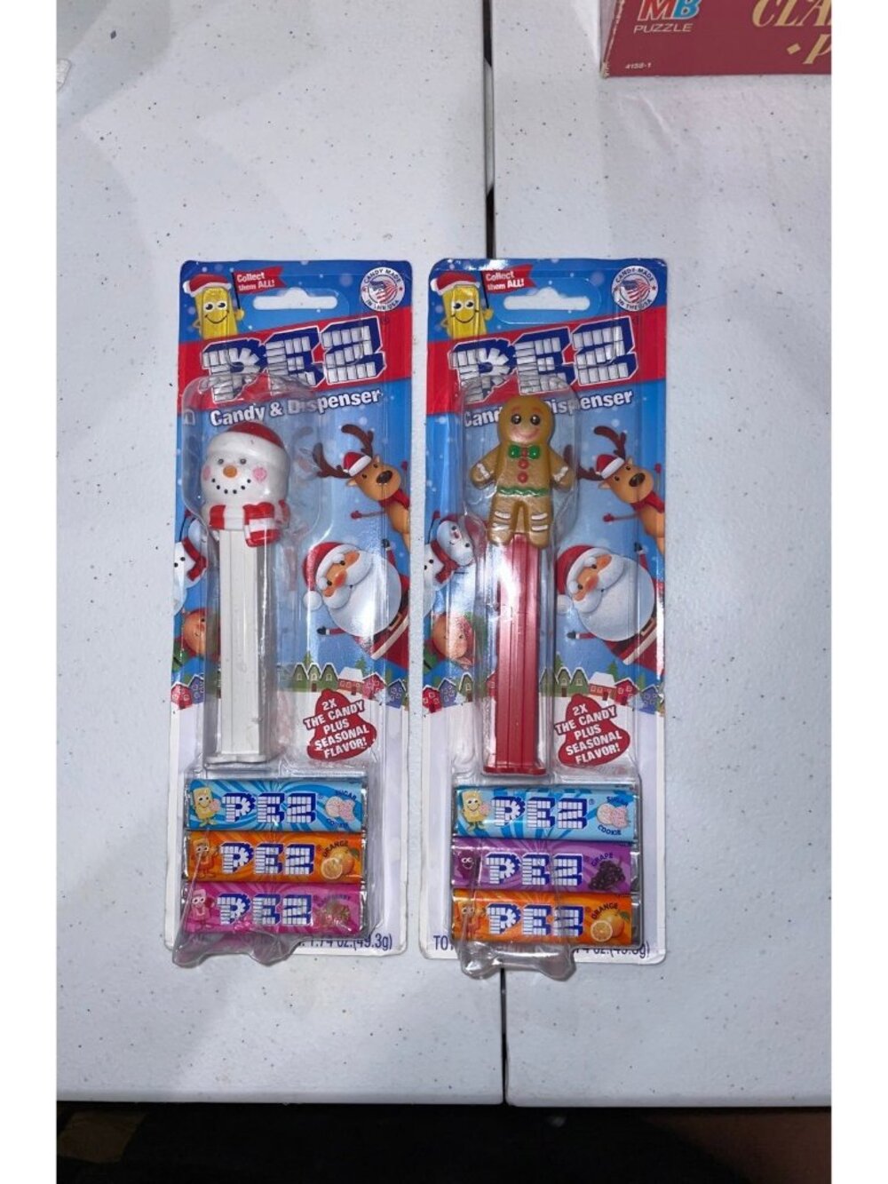 Pez Holiday Christmas- Snowman & Gingerbread Man - Pez Candy Dispensers